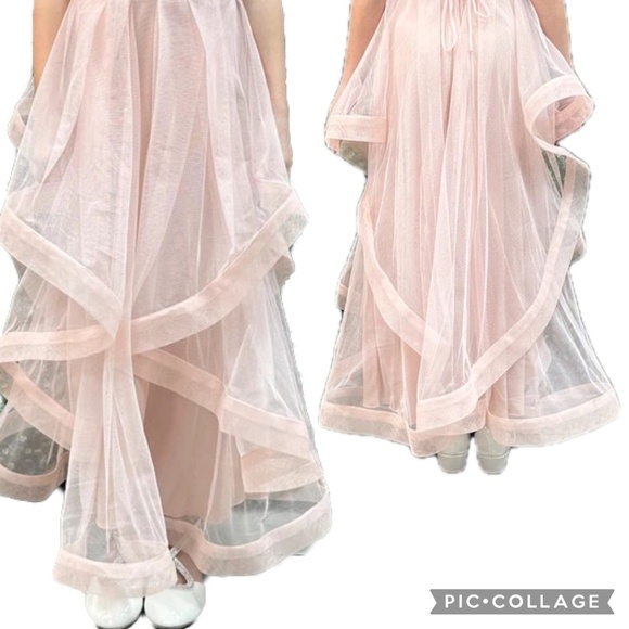 Speechless Big Girl Pink Embroidered Tulle High-Low Formal Dress Size 8 - Picture 2 of 16